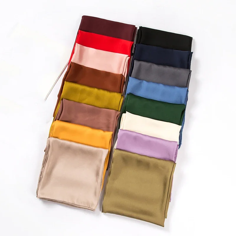 Silk Neck Scarf - Syal Satin Wanita 70cm Warna Solid
