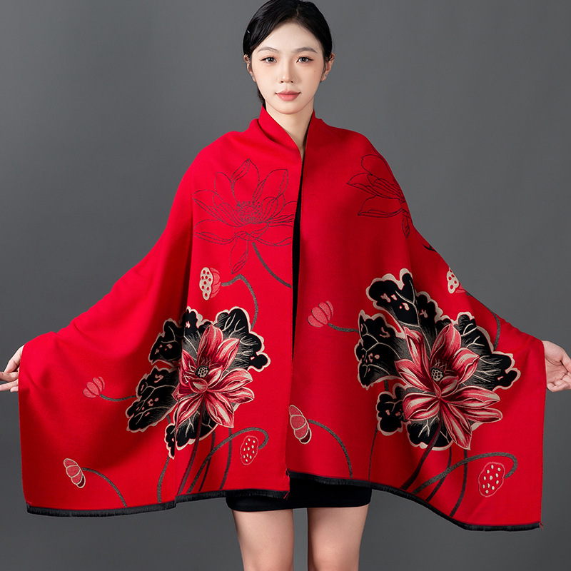 Woven Scarf Blanket - Syal Musim Dingin Wanita Syal Kasmir