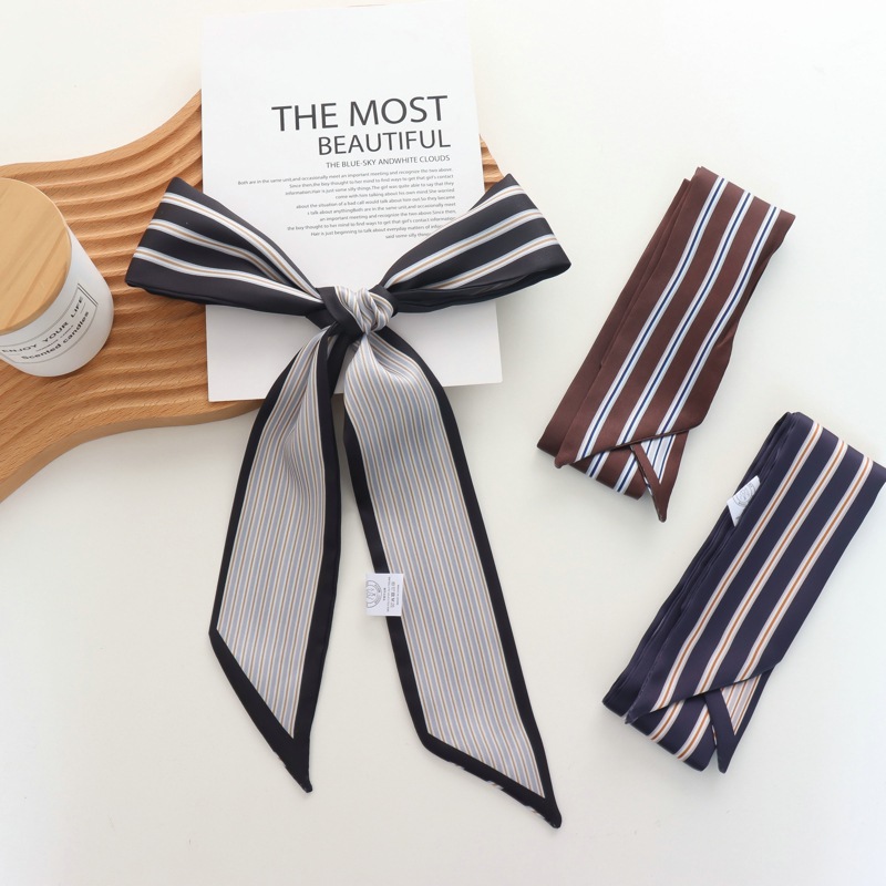 Silk Tie Striped - Syal Sutra Kecil Bergaris Baru 2025