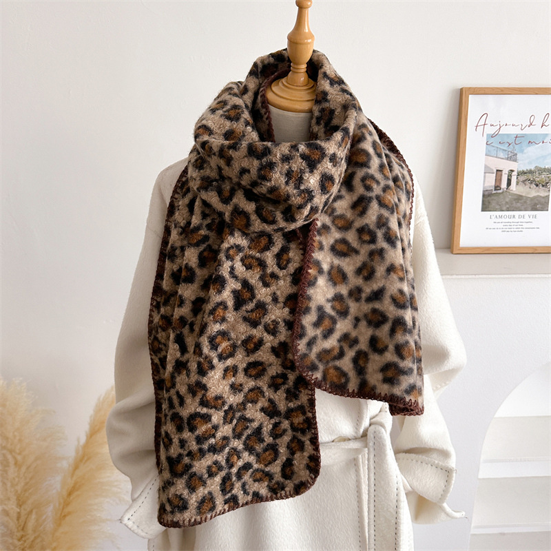 Woven Scarf Blanket - Syal Leopard Musim Gugur Musim Dingin