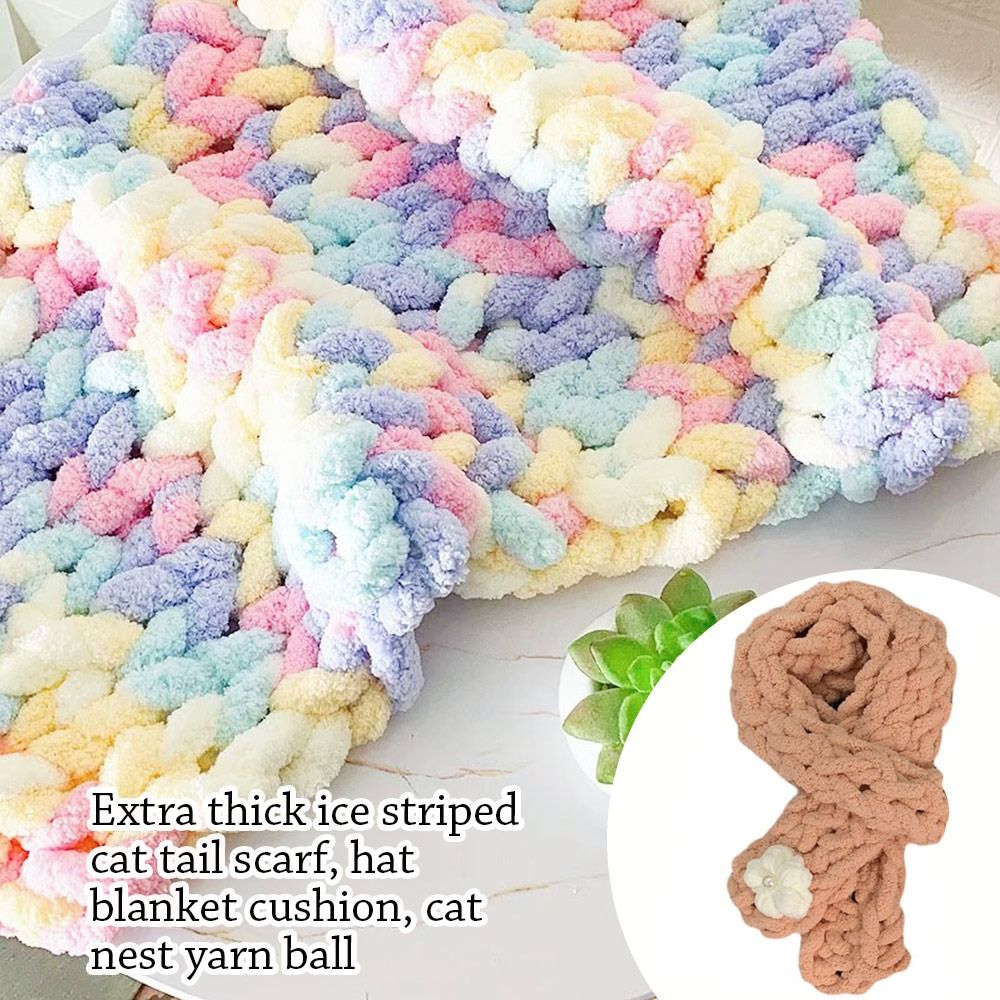 Woven Scarf Blanket - 250g/bola multiwarna Chenille Yarns untuk merajut