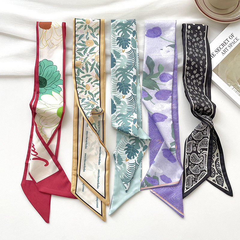 Silk Neck Scarf - Syal Sutra Kecil Model Merek Mewah