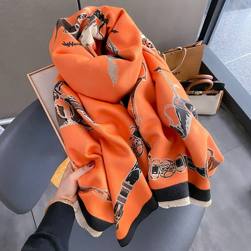 Woven Scarf Blanket - Syal pasmina hangat mewah 2024 syal