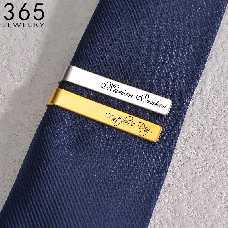 Klip dasi nama ukiran baja tah - Tie Bar Set Gift ulasan dan harga