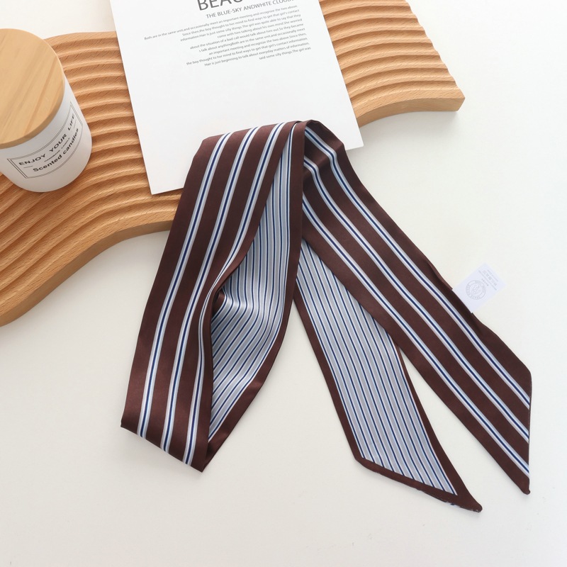 Syal Sutra Kecil Bergaris Baru - Silk Tie Striped ulasan dan harga