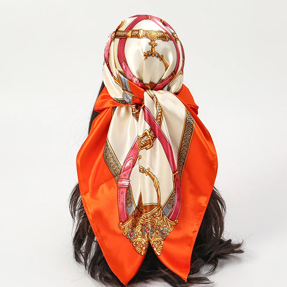 Syal Fashion 90*90cm Wanita Mo - Silk Neck Scarf ulasan dan harga